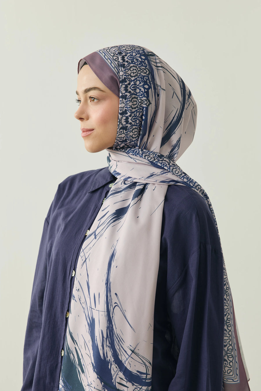 Bohemian Desen Medine İpeği Şal