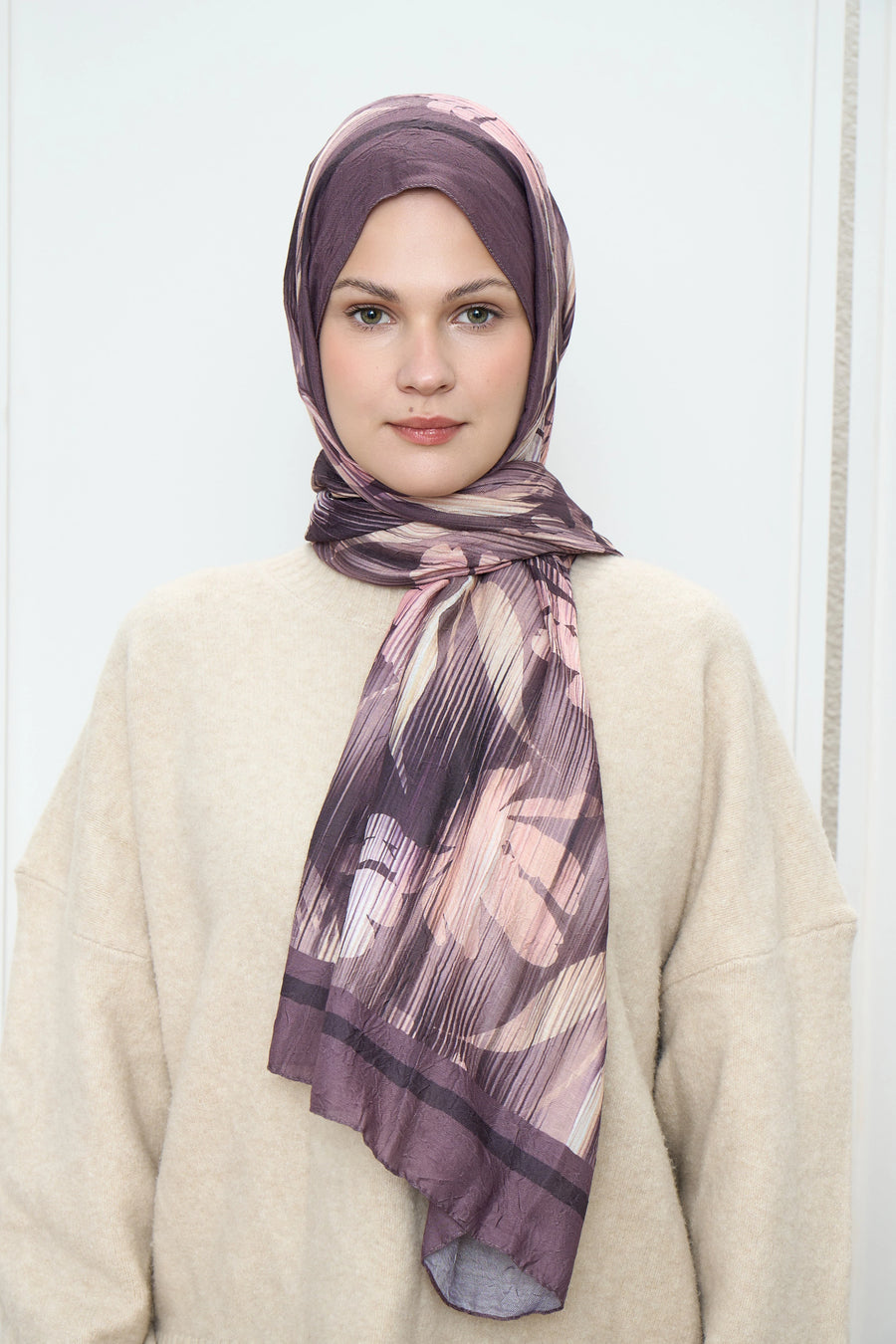 Line Flower Desen Bambu Şal