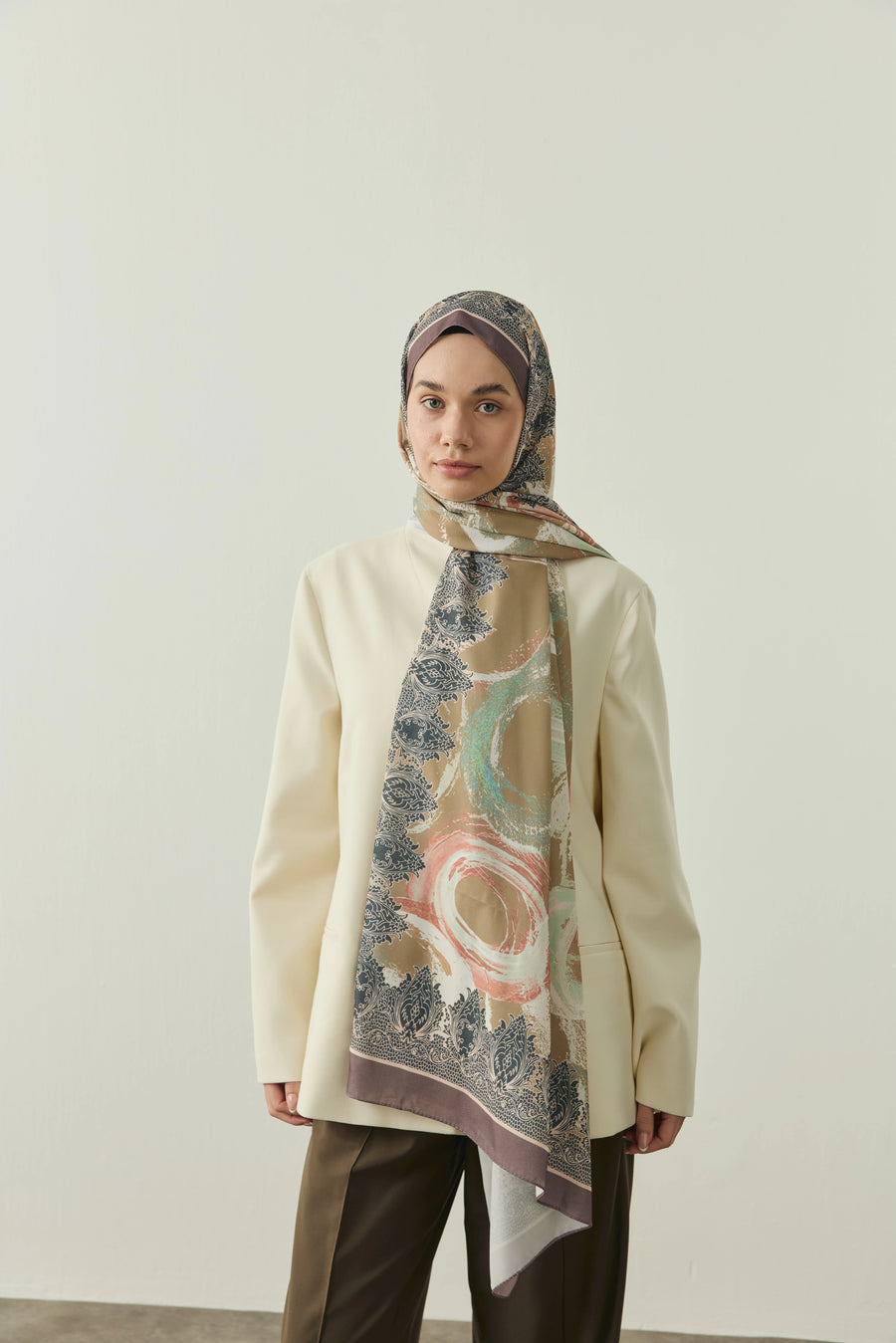 Antique Desen Medine İpeği Şal