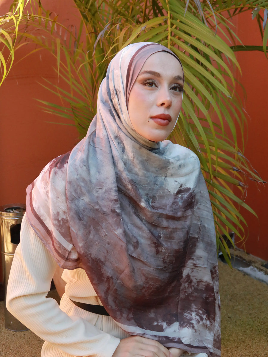 Velvet Desen Bambu Şal